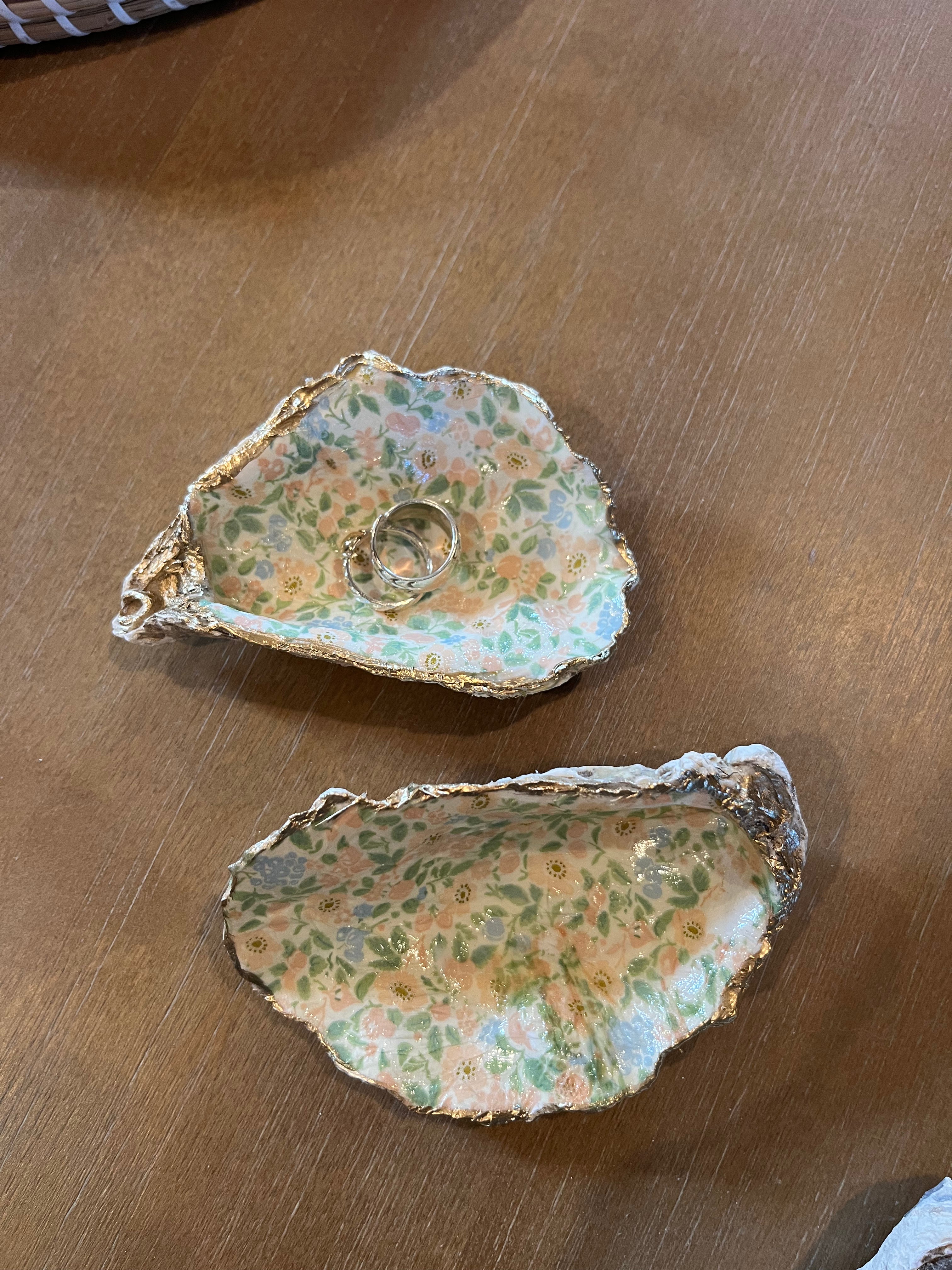Peach Oyster Shell Jewelry Dish