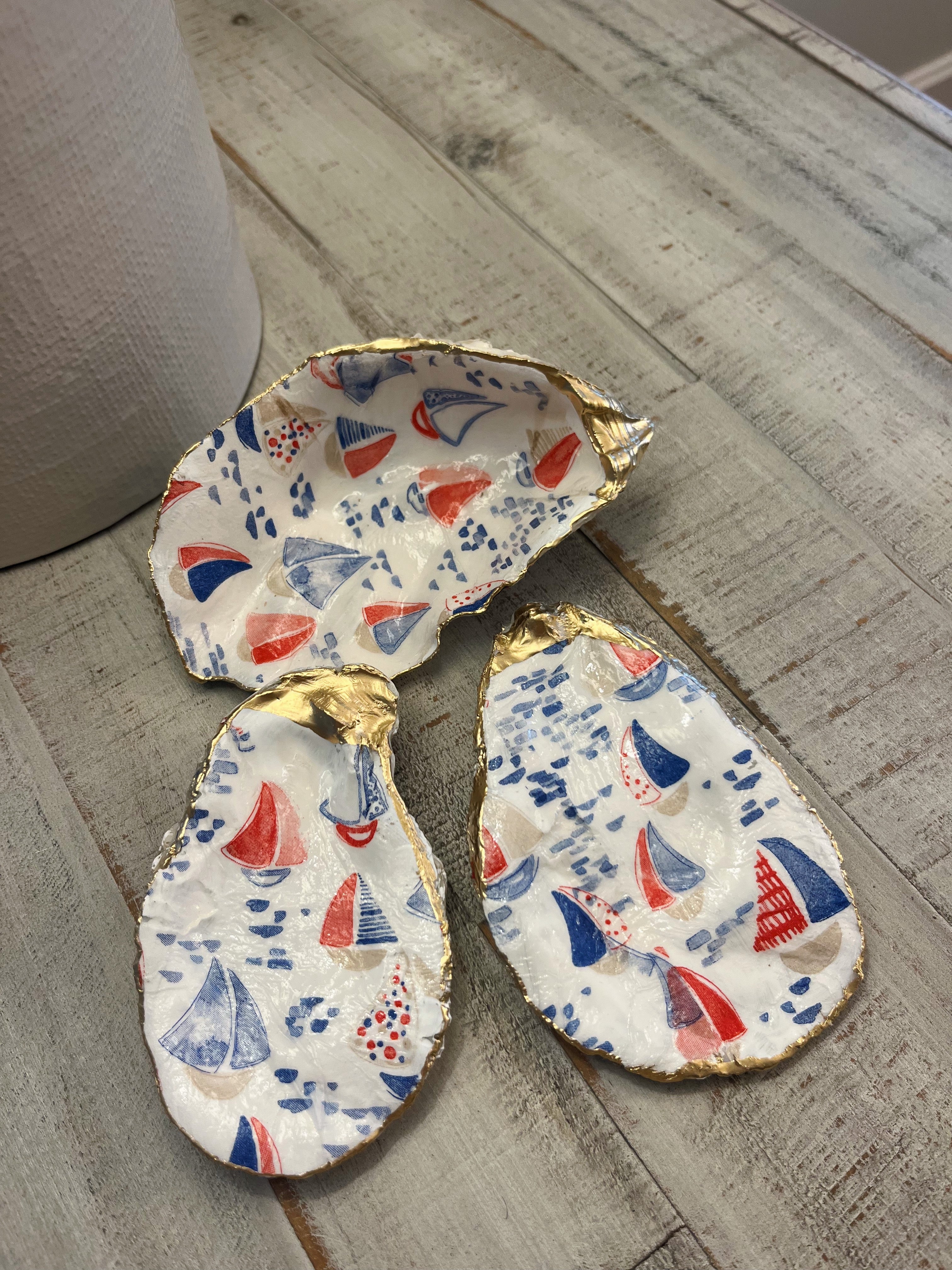 Sail Away Oyster Shell Jewelry Dish