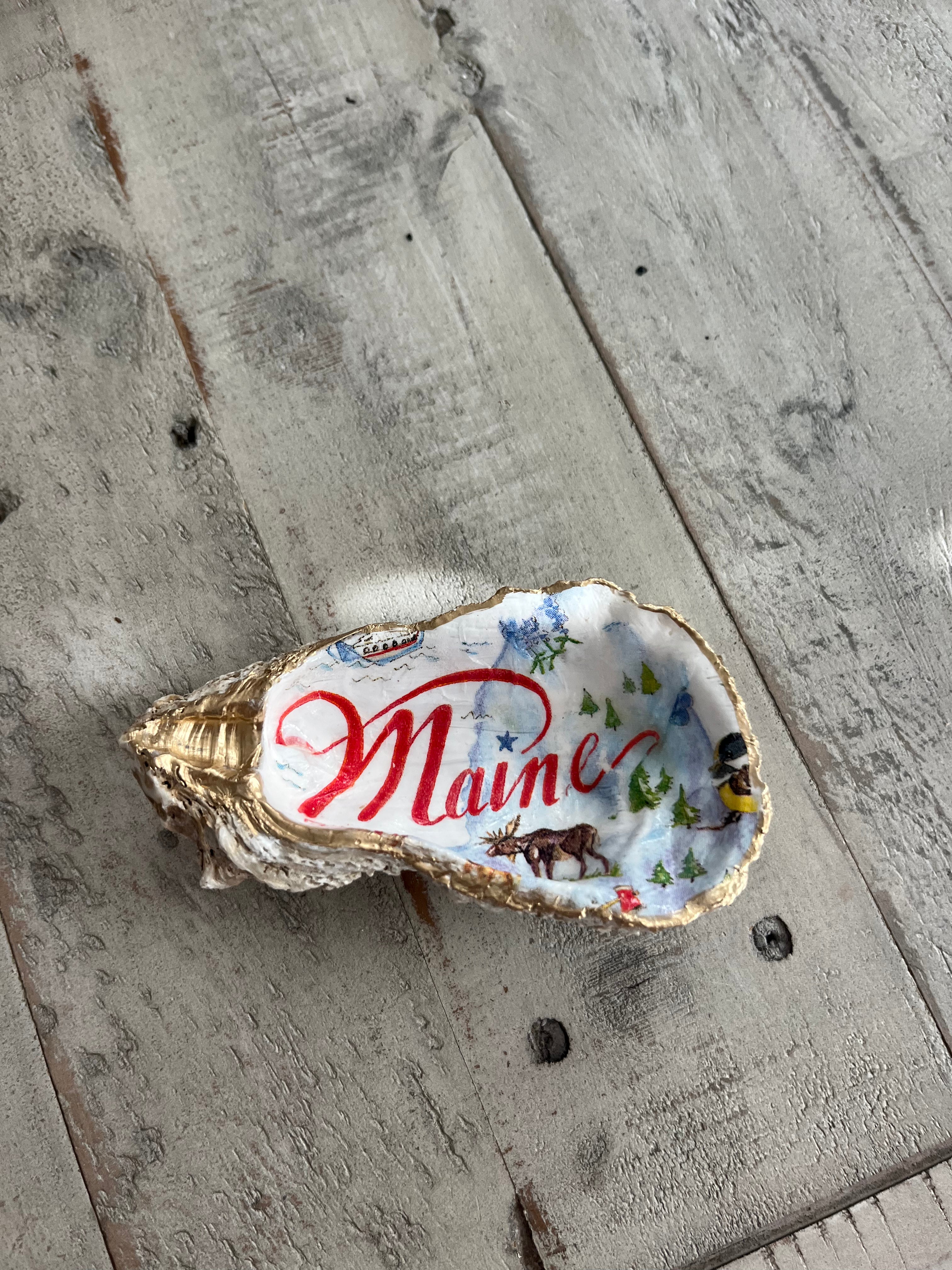 Maine Oyster Shell Jewelry Dish