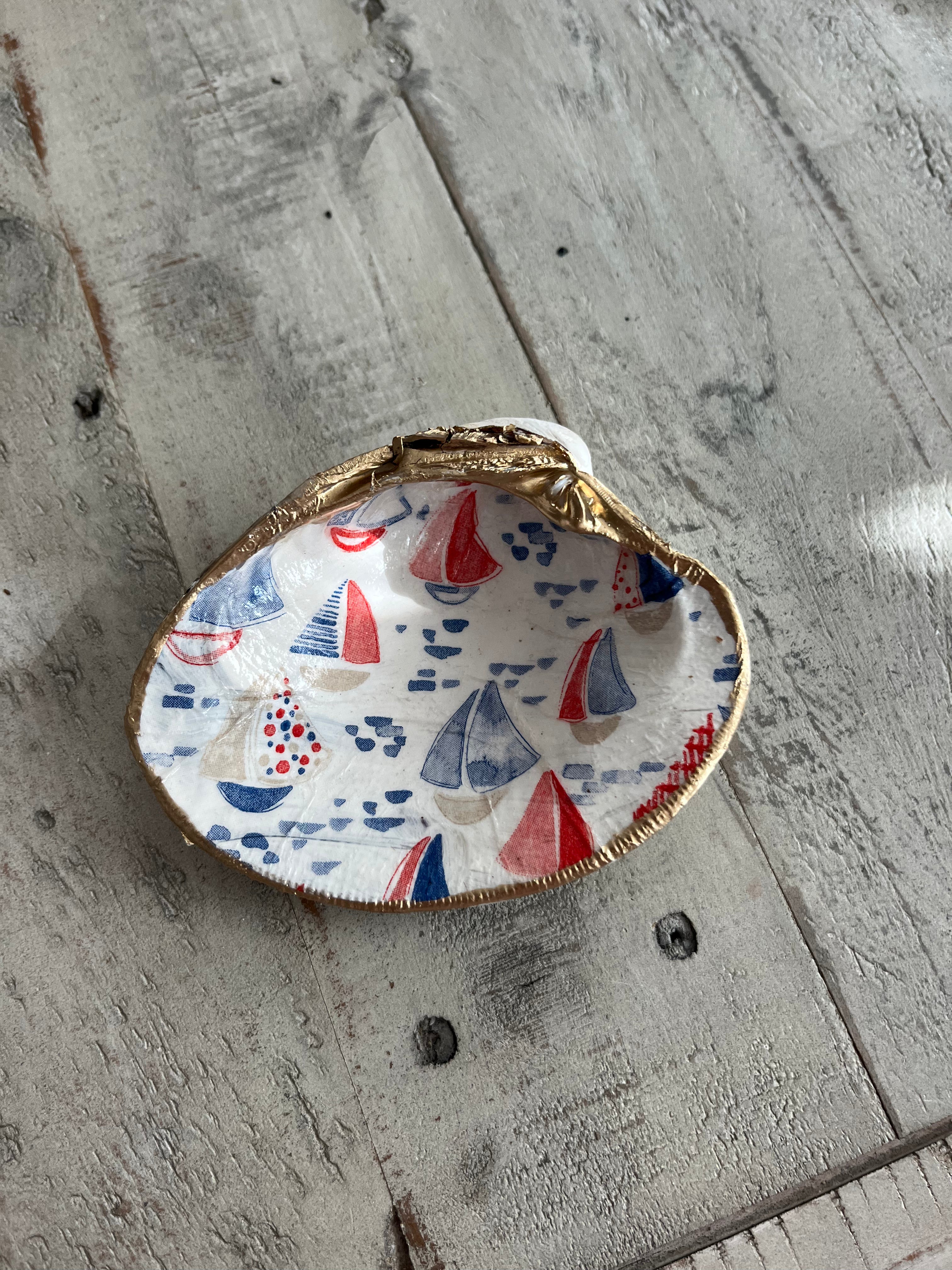 Sail Away Clam Shell Jewelry Dish