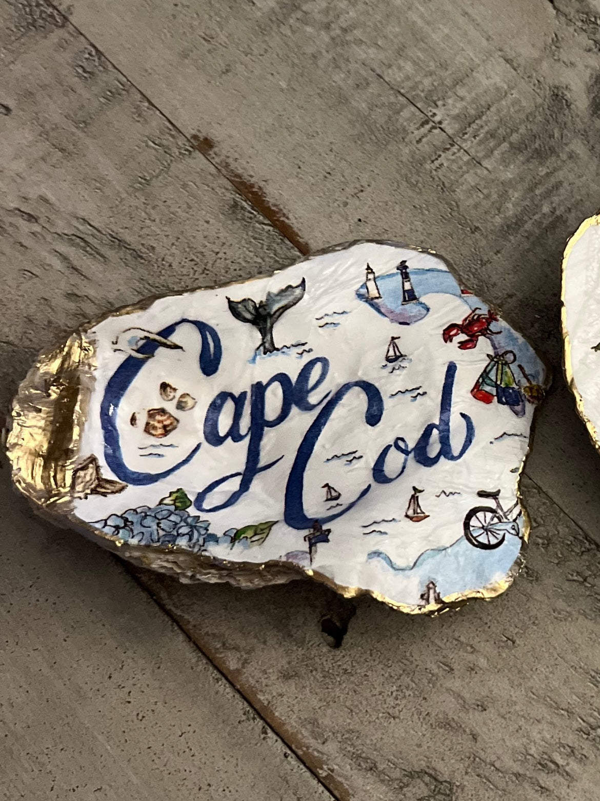 Cape Cod Oyster Shell Jewelry Dish- White