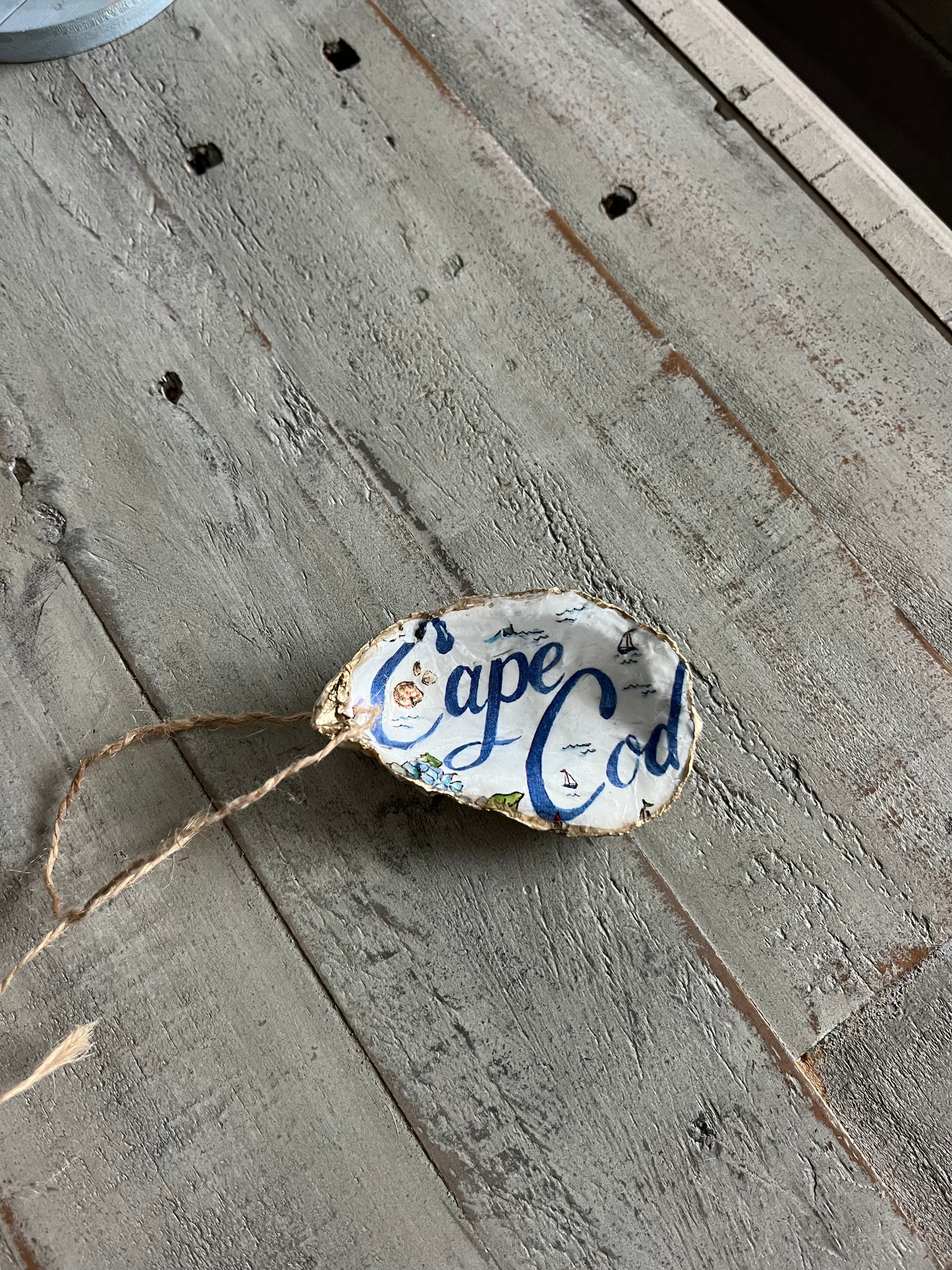Cape Cod Blue Oyster Shell Ornament