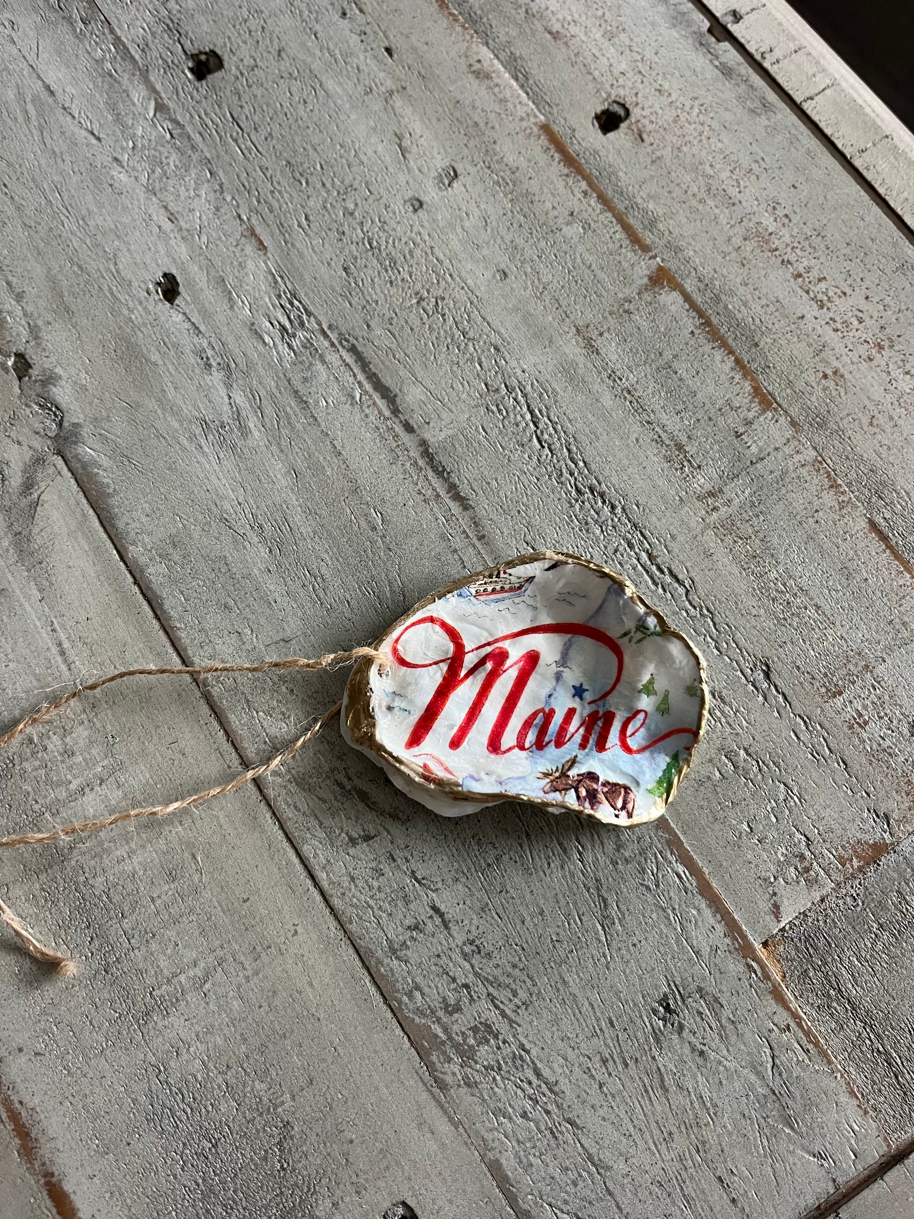 Maine Oyster Shell Ornament