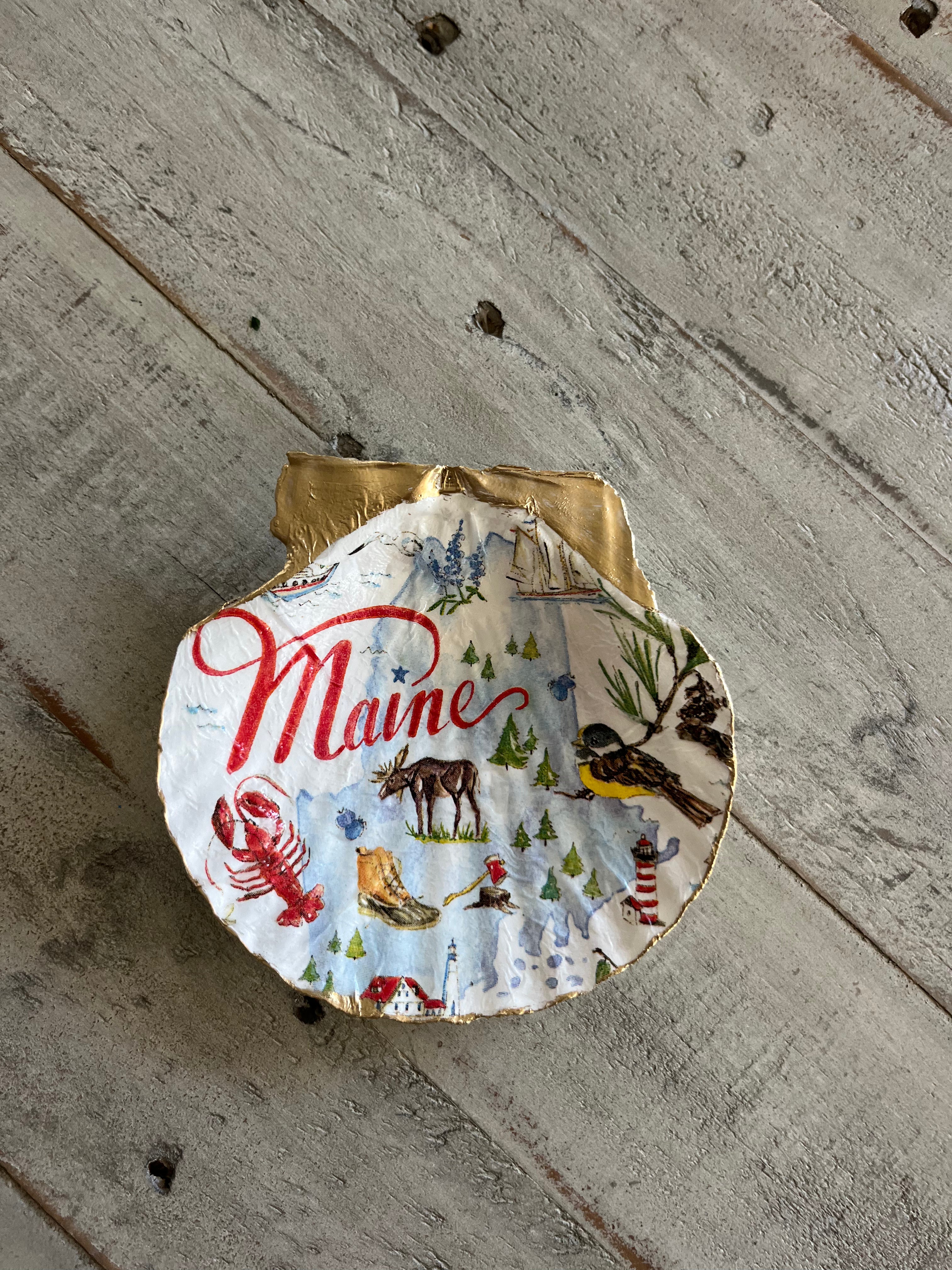 Maine Oyster Shell Jewelry Dish