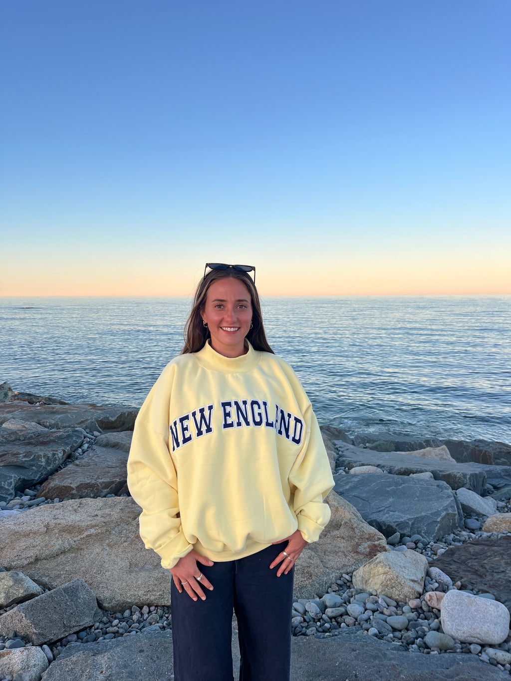 Yellow New England Mockneck