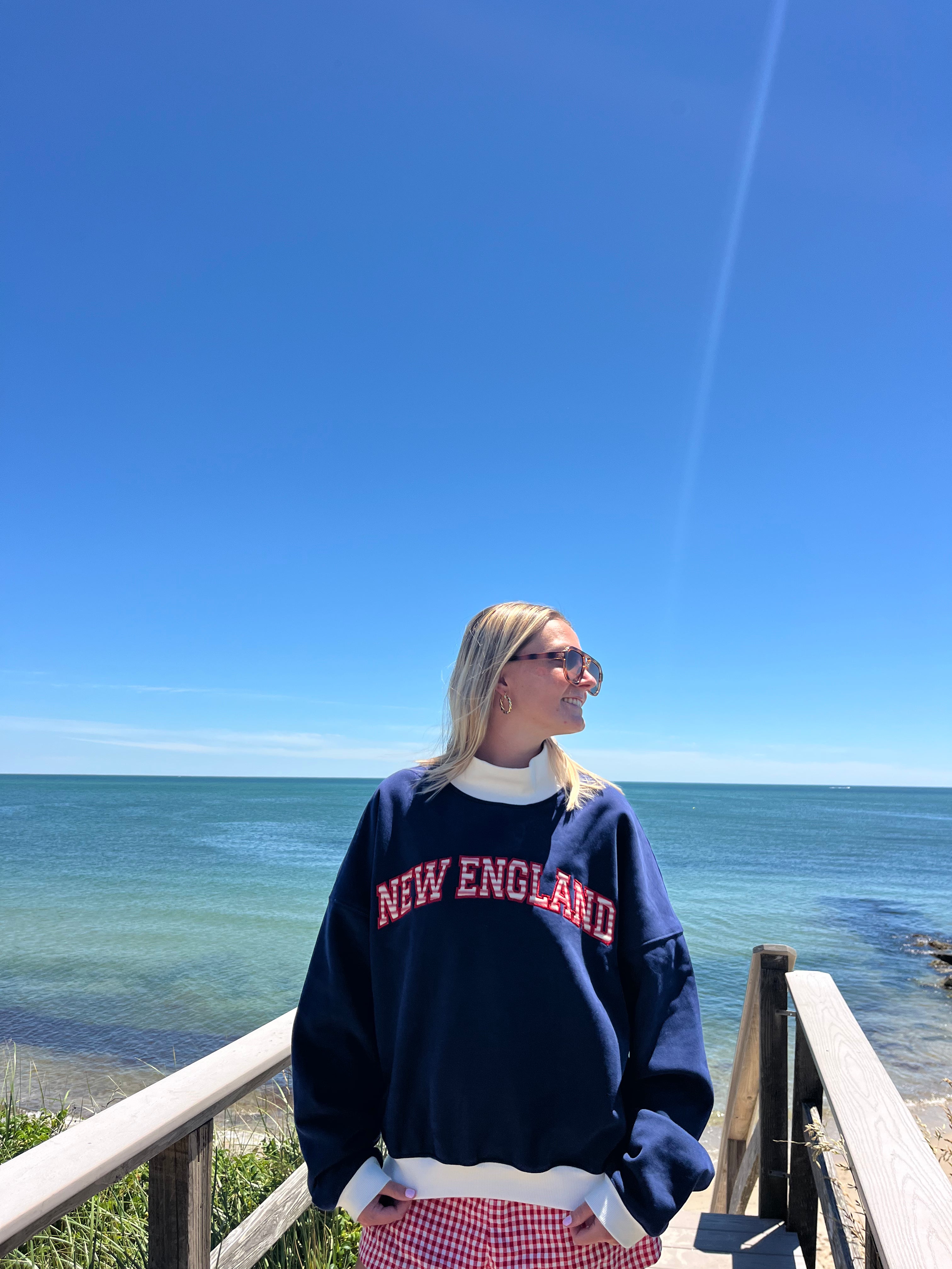 Navy New England Mockneck