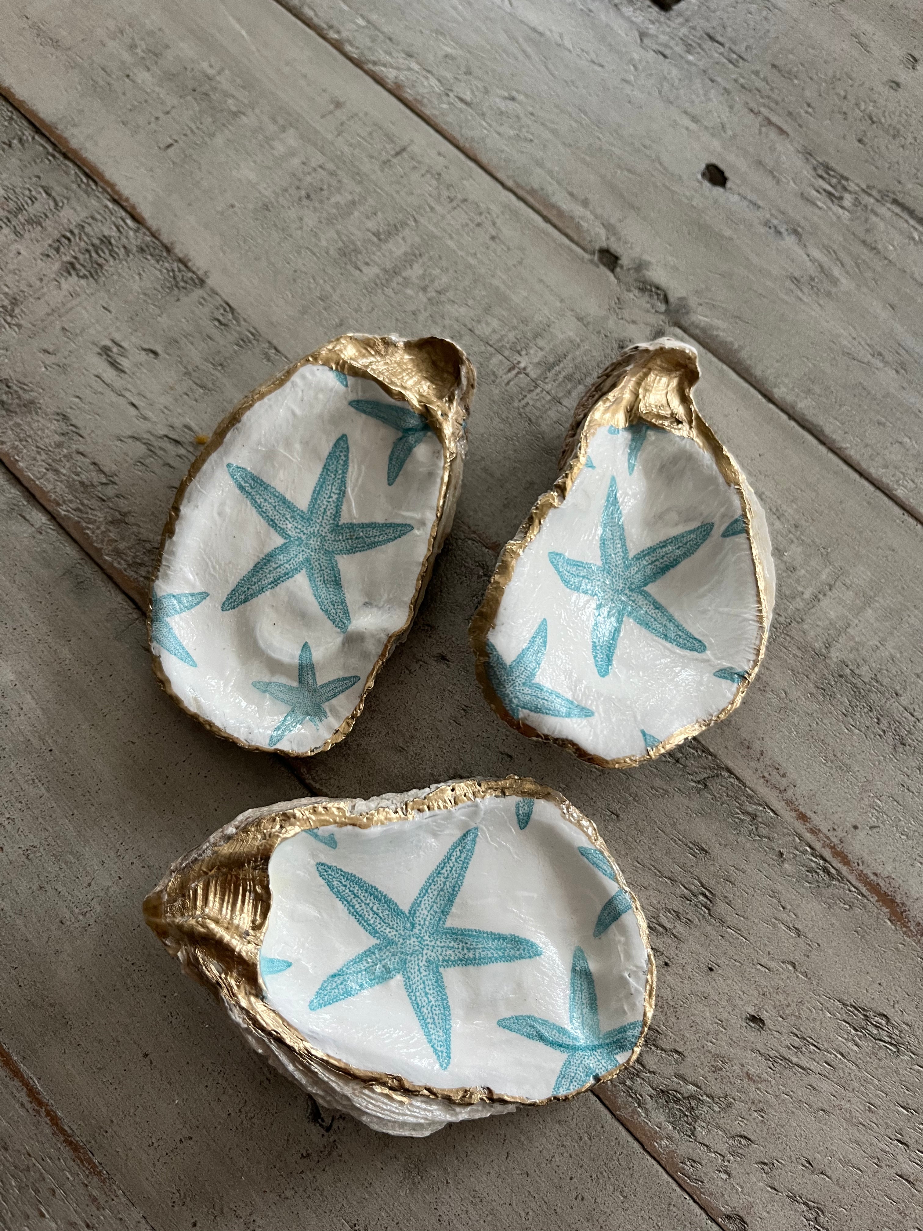 Starfish Oyster Shell Jewelry Dish