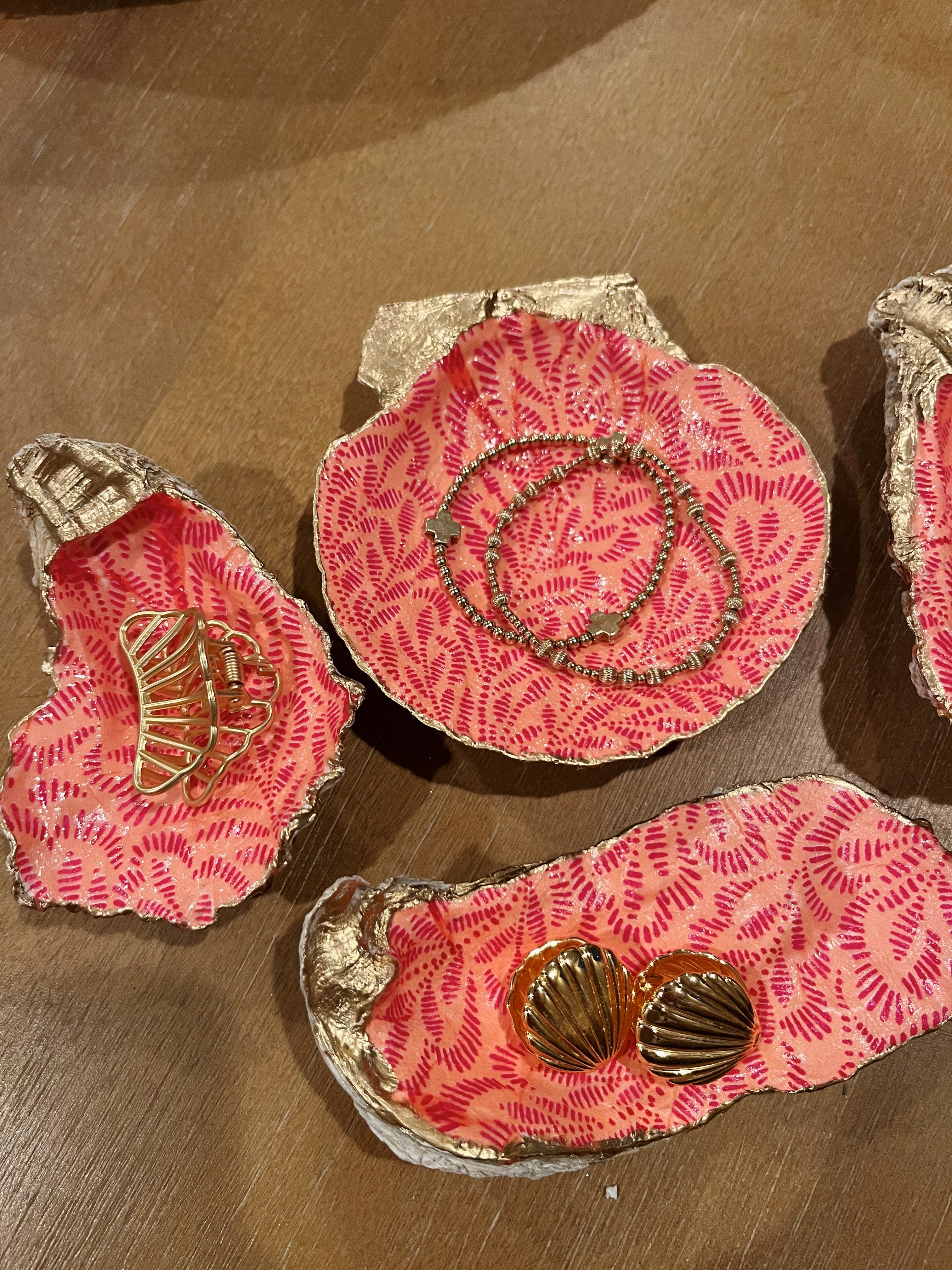 Coral Oyster Shell Jewelry Dish
