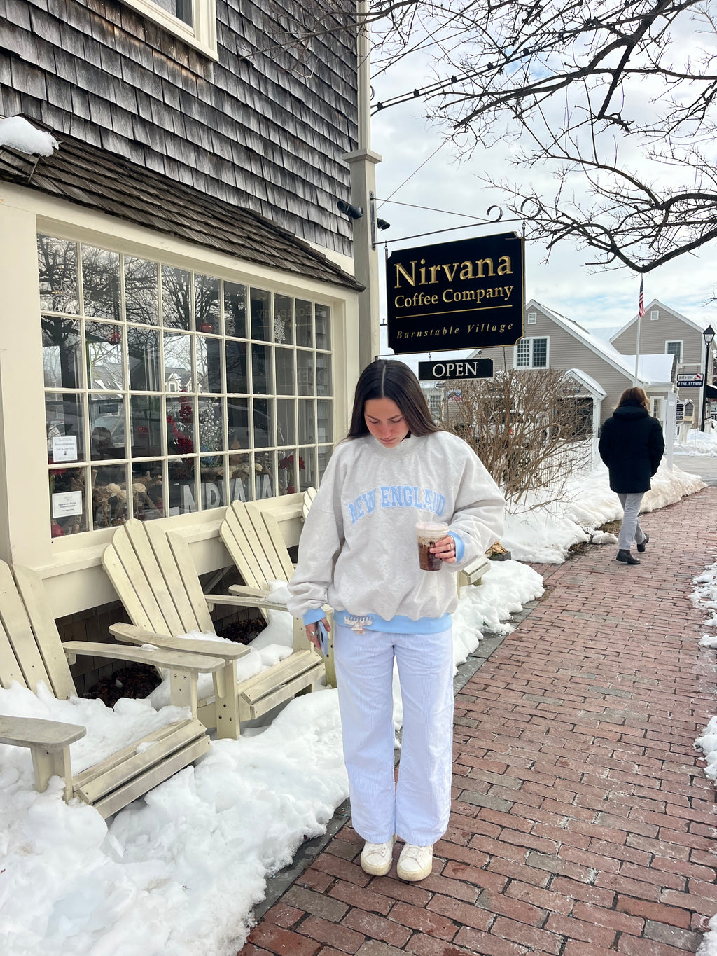 Gray and Blue New England Mockneck