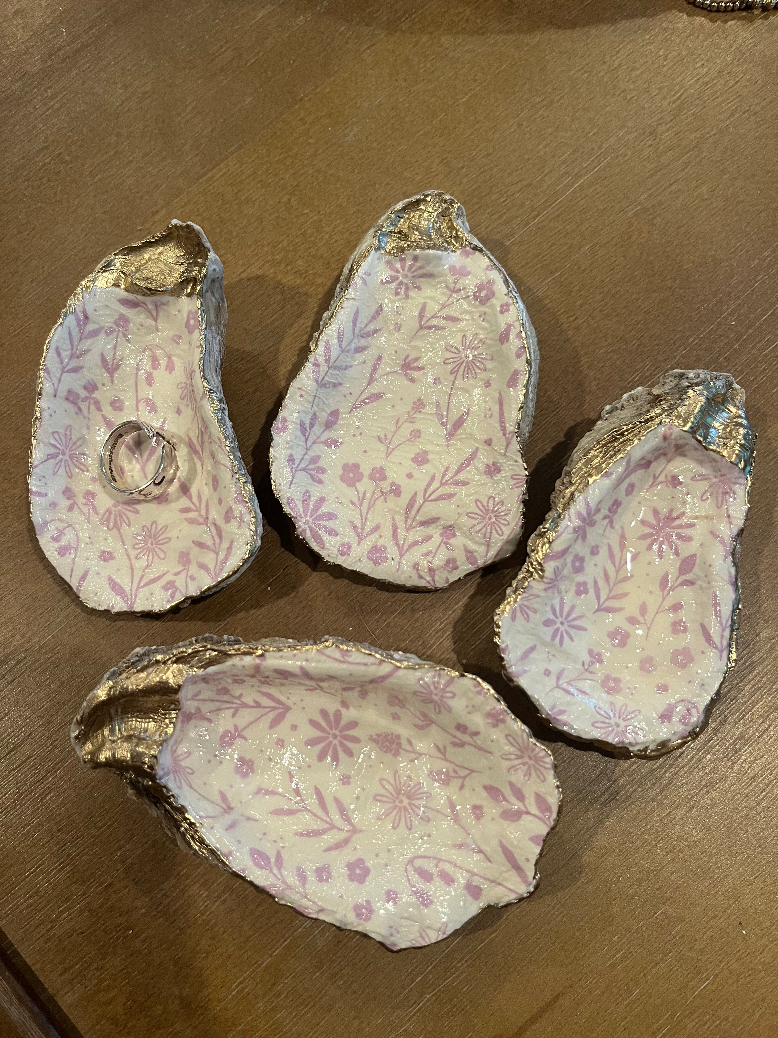 Lavender Oyster Shell Jewelry Dish