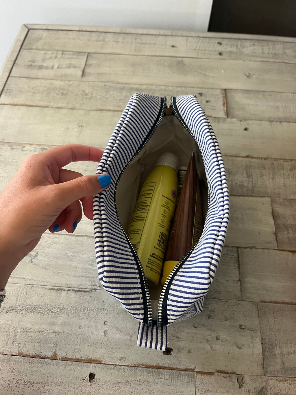 Blue What The Shell Makeup Bag