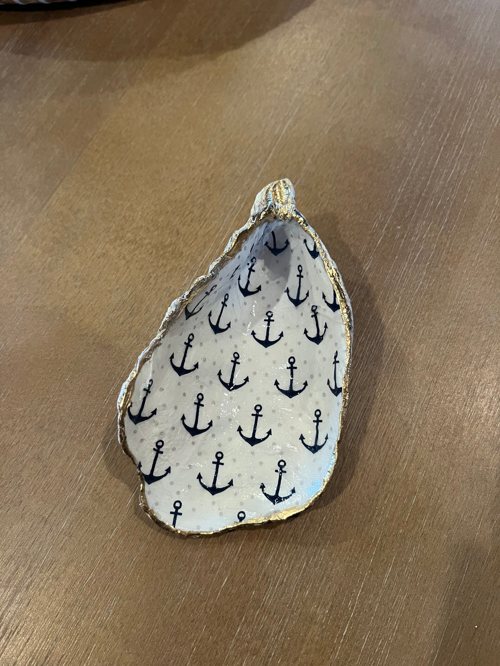 Anchor Oyster Shell Jewelry Dish