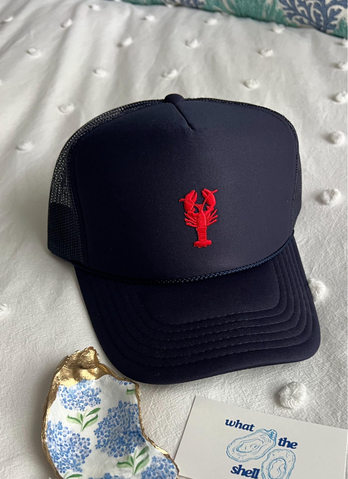 NAVY lobster trucker hat